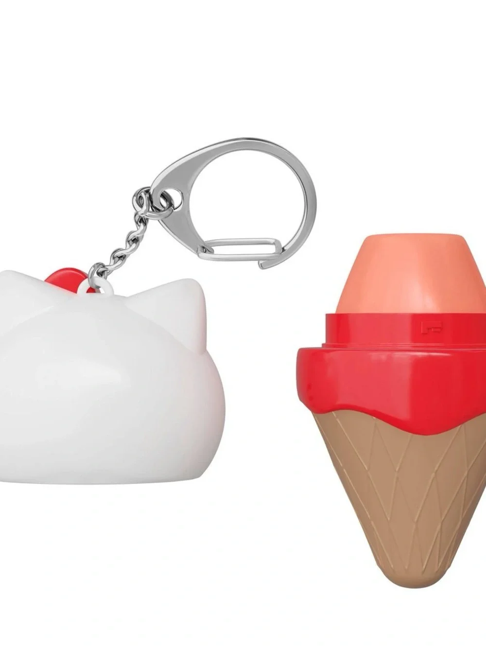 Hello Kitty Lip Balm Keychain - White & Red